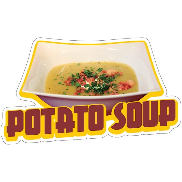 Potato Soup Decal Concession Stand Food Truck Sticker, 16" x 8", D-DC-16 Potato Soup19